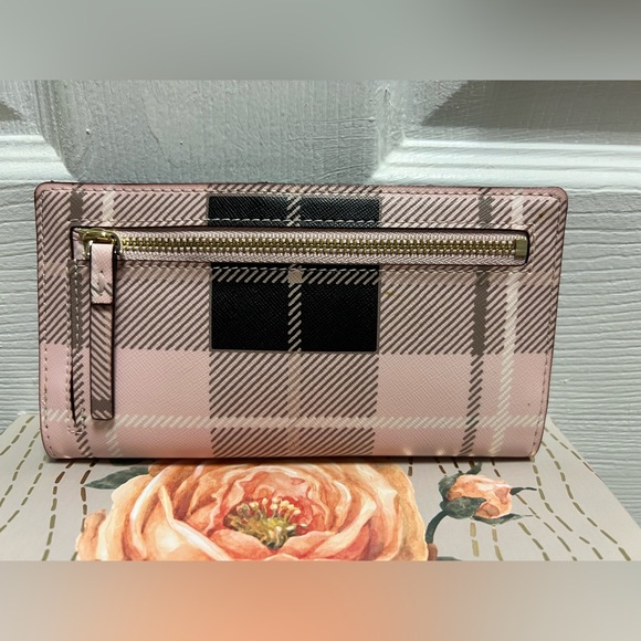 Kate Spade Pink and Black Plaid Wallet - Picture 2 of 9